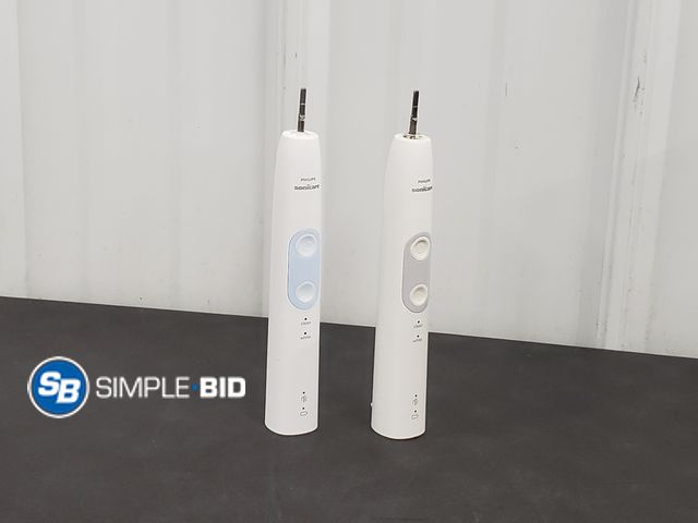 Lot 58-67144 - Philips Sonicare Advanced Clean Rechargeable Electric Toothbrush, 2-pack - out of box - light use - ...