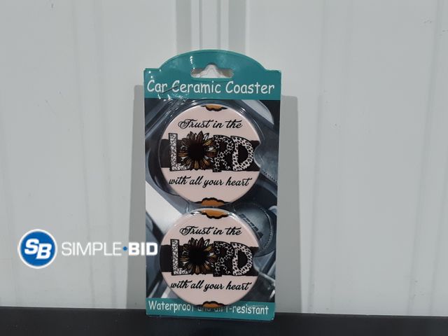 Lot 58-31927 - Set of Car Ceramic Coasters - Trust in the Lord
