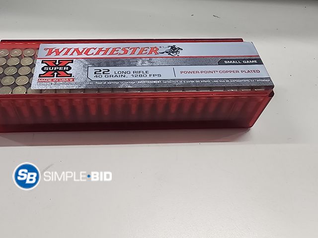 Lot 58-50062 - Winchester Super X 22 Long Rifle 40 Grain 1280 FPS 100 Count