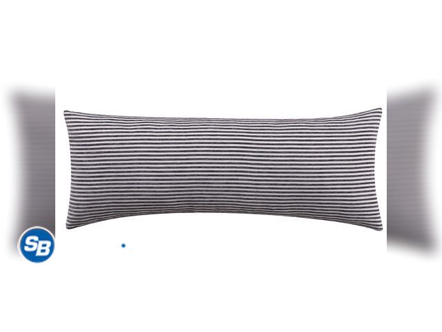 Lot 58-65443 - New Mainstays 14" x 36" Greystone Yarn Dyed Stripe Lumbar Decorative Pillow