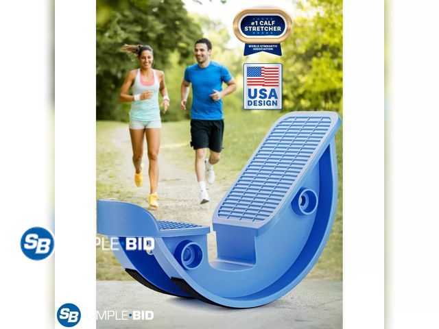 Lot 58-27957 - Cozlow Calf Stretcher &amp; Foot Rocker (Blue) for Plantar Fasciitis, Achilles Tendonitis, Tight Cal...