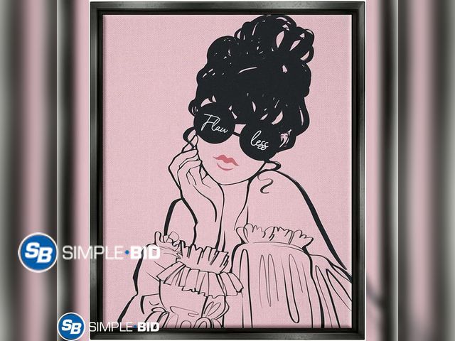 Lot 58-20544 - New Stupell Industries Flawless Text Bold Pink Glam Fashion Woman Floating Framed Wall Art, Design B...