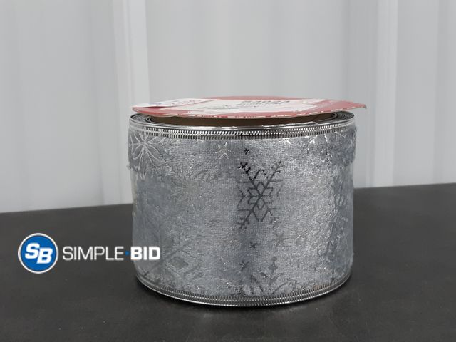 Lot 58-29596 - New Holiday Time Snowflake Ribbon 30ft 3.5"