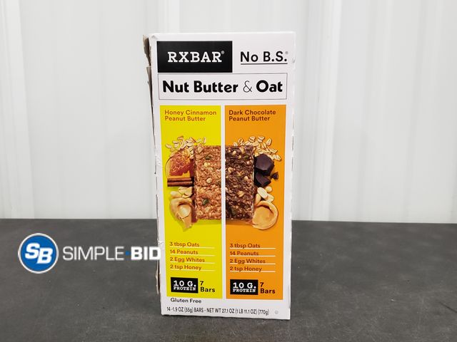 Lot 58-30541 - RXBAR No B.S. NUT BUTTER AND OAT - Honey Cinnamon Peanut butter - Dark Chocolate peanut butter - 11 ...