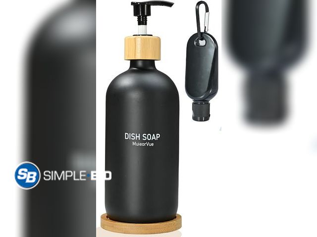 Lot 58-36898 - New Dish Soap Dispenser with Pump, MuievorVue Kitchen Soap Dispenser, Hand Black Soap Dispenser for ...