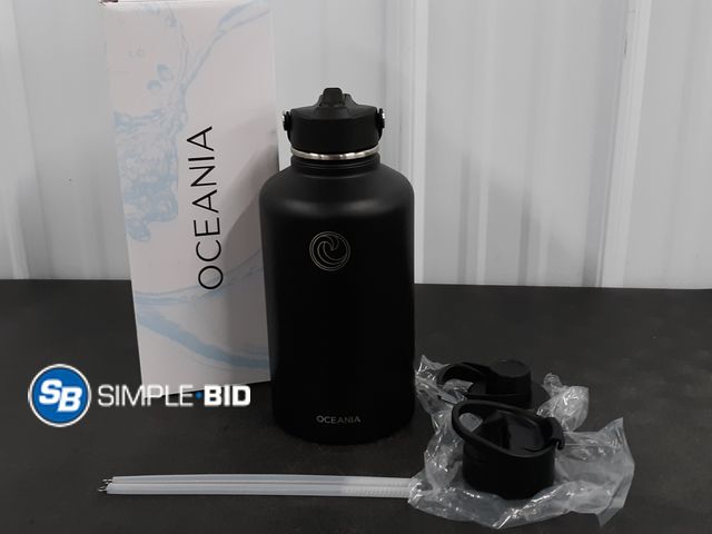 Lot 58-36440 - New Oceania Water Bottle with 2 caps and straws 64 oz