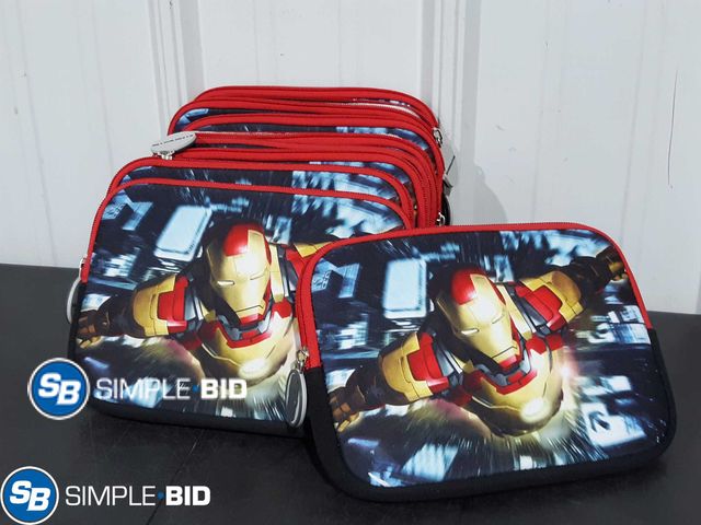 Lot 58-25559 - Lot of (9) New Marvel IRONMAN pencil/pen Cases - pouches - Great for storing anything