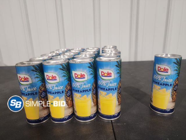 Lot 58-37737 - DOLE! Lot of (25) Dole Pineapple Juice 8 fl oz - unopened - out of package