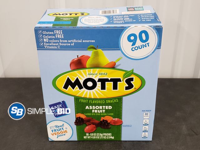 Lot 58-29911 - MOTT'S Assorted Fruit snacks - individually wrapped - 90 count - unopened