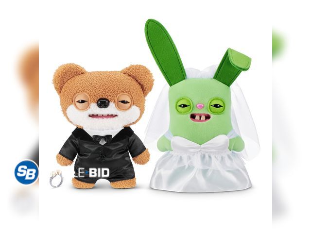 Lot 58-54621 - New Fuggler Wedding Fuggs 9 inch 2-Pack, Funny Ugly Monster Soft Stuffed Plush Toy by ZURU