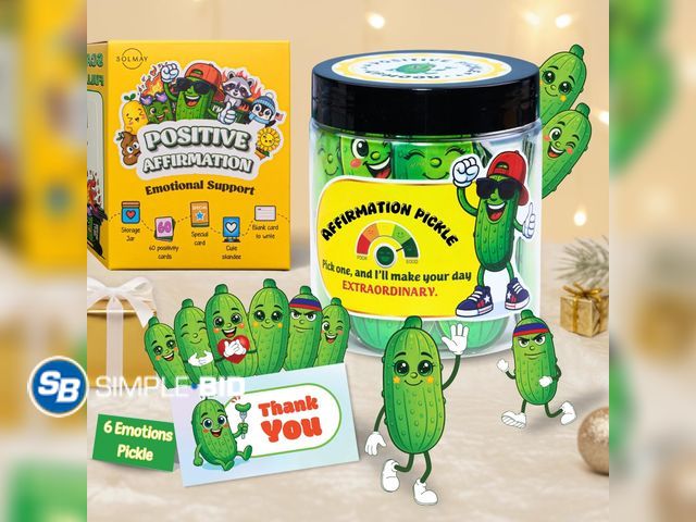 Lot 58-53922 - New Affirmation Pickle Jar – 60 Uplifting Notes for Self-Care, Funny Pickle Gifts for Teen Girls, Tr...