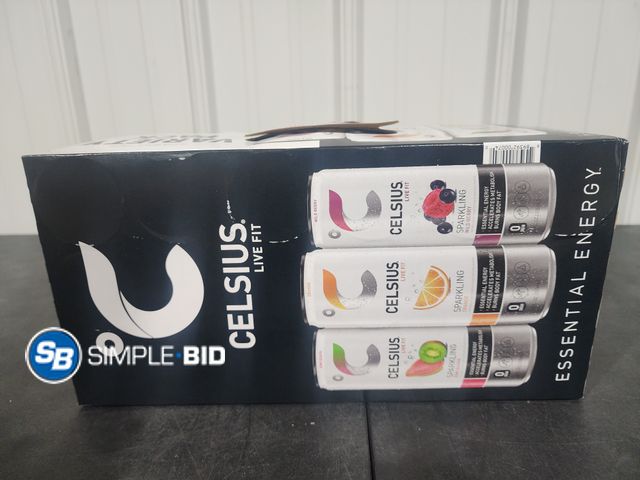Lot 58-17565 - CELSIUS! live Fit Variety Pack - Sparkling Kiwi Guava - Orange - wild berry - unopened 18 cans