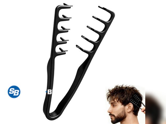 Lot 58-80888 - Lot of (4) New Texture Comb for Men &amp; Women, Root-Lifting Hair Shaping Tool with Wide Spacing Te...