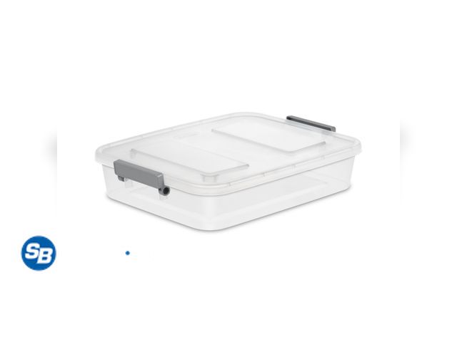 Lot 58-54222 - New Sterilite Modular Small Storage Bin, 6.2 Quart Latching Clear Plastic Storage Container with Wri...