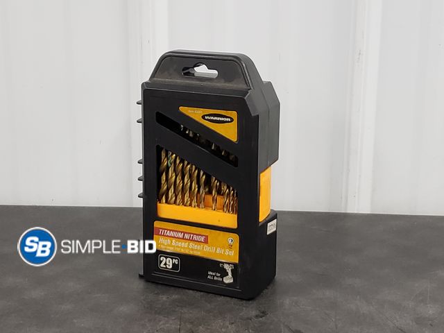 Lot 58-80481 - Warrior Titanium Nitride High Speed Steel Drill Bit Set 29 Piece Set - Missing a couple