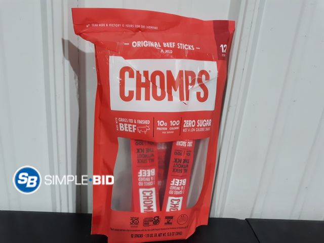 Lot 58-26119 - CHOMPS original Beef sticks - 9 individually packaged - unopened