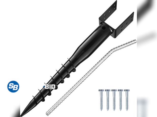 Lot 58-56226 - BACAZO Premium No Dig Ground Anchor – DIY Screw in Post Stake– Fits Standard 4x4 Post