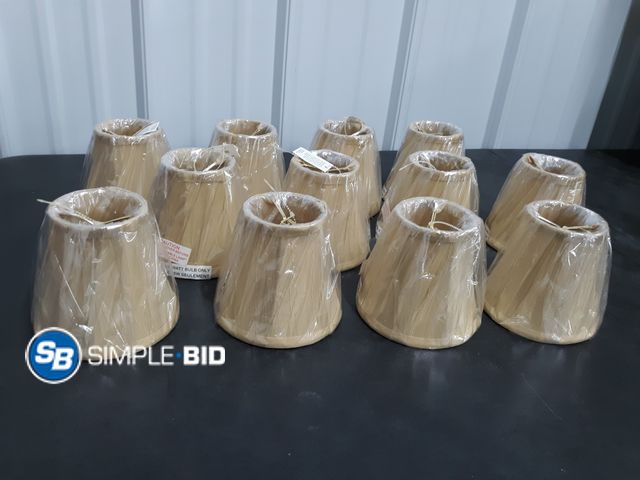 Lot 58-69870 - Lot of (12) Mini Lampshades - Gold fringe on the top
