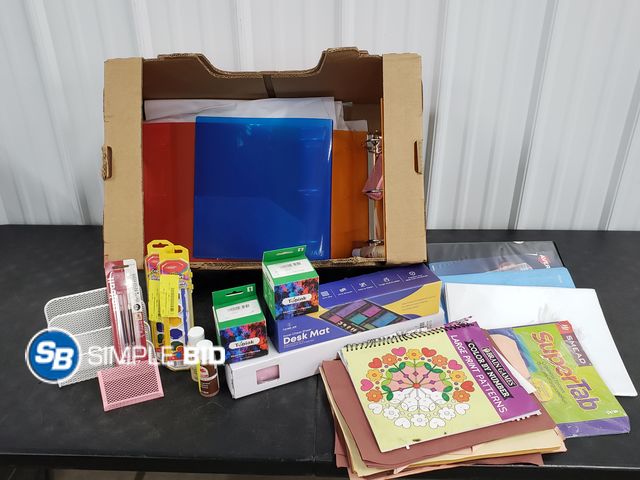 Lot 58-80564 - Lot of SCHOOL, Home and office supplies including paper, ink, Construction paper and much more - app...