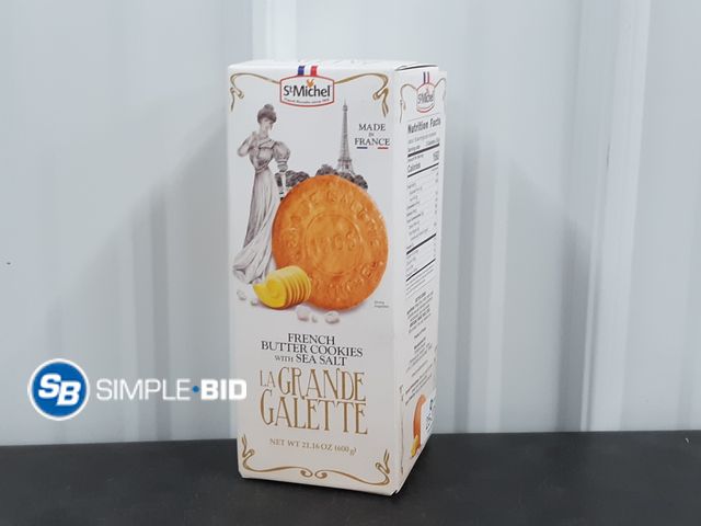 Lot 58-29789 - La Grande Galette French Butter Cookies with sea salt - 8 packages - unopened