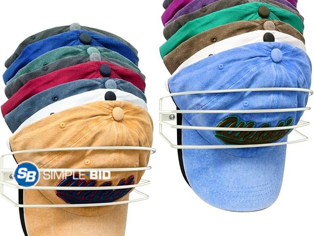 Lot 58-24180 - New Hat Organizer for Baseball Caps, 2-Pack Beige White Metal Hat Rack Ball Cap Storage Organizer Ho...