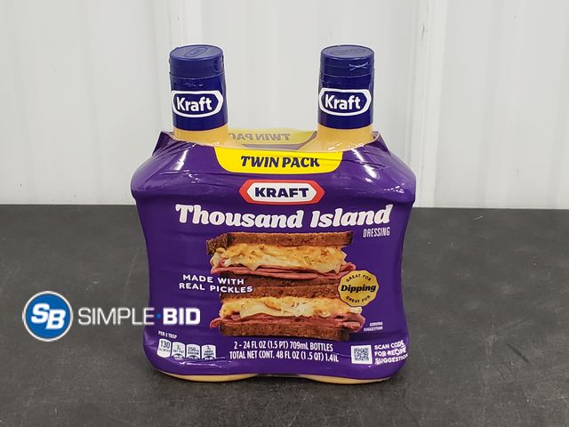 Lot 58-70221 - Kraft Thousand Island Salad Dressing Family Size, 24 Fl Oz Bottle TWIN PACK - unopened - expired