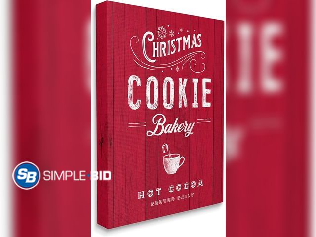 Lot 58-28268 - CHRISTMAS! New Stupell Industries Christmas Cookie Bakery Holiday Advertisement Festive Cocoa, Desig...