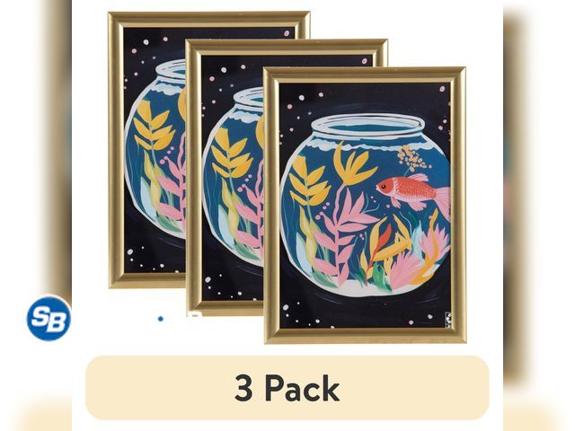 Lot 58-54773 - New (3 pack) DesignOvation 5x7 Linear Gold Decorative Tabletop Picture Frame