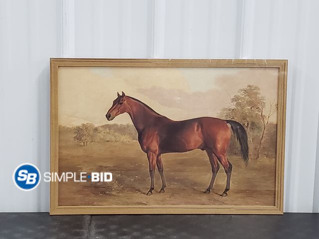 Lot 58-77995 - Wooden Framed Vintage Horse Print