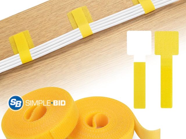 Lot 58-50727 - New 48 Pcs Self Adhesive Cable Management Ties with 2 Rolls Adjustable Cable Straps, Hook and Loop W...