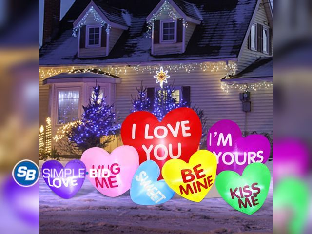 Lot 58-33350 - Inflatable Valentines Day Hearts, Colorful, Love
