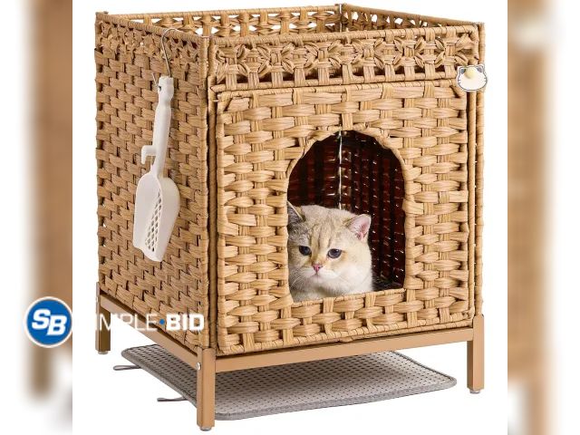 Lot 58-75797 - New SETVSON Cat Litter Box Enclosure Hidden Litter Box Furniture, Natural Medium