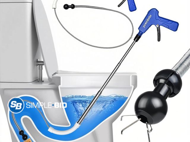 Lot 58-80802 - New Toilet Snake Drainage Blockage Remover - Flexible Gripper to Retrieve Lost Items &amp; Clean Min...