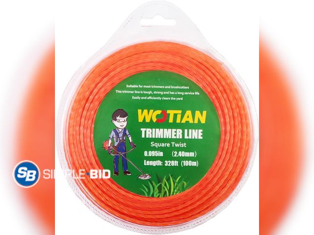 Lot 58-68358 - New WOTIAN Weed Eater String 0.095 Inches Square Twisted Trimmer Line .095" 328ft Square Twist Weed ...