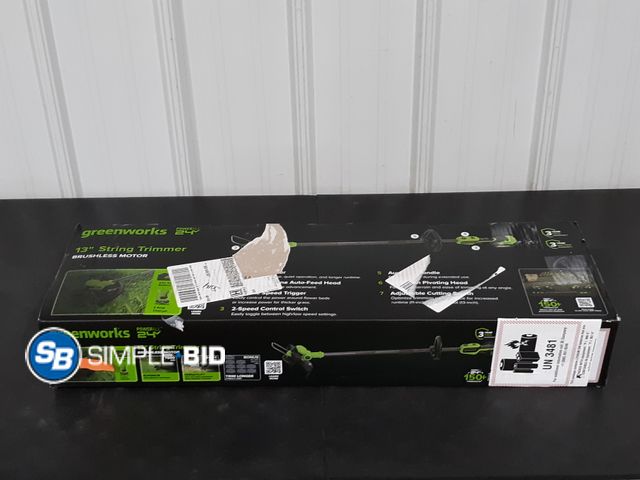 Lot 58-31858 - GreenWorks 13" String Trimmer - Brushless Motor - Powerall 24V