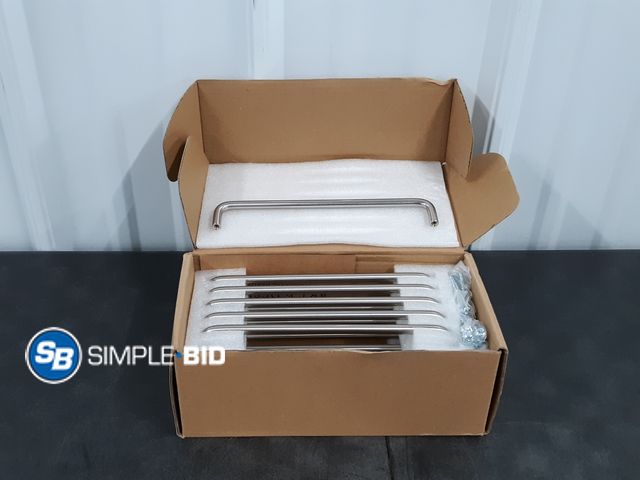 Lot 58-39127 - New Set of 12 -Sleek 7 9/16" Center to Center Brushed Brass Cabinet Handles - Modern and Minimalist ...