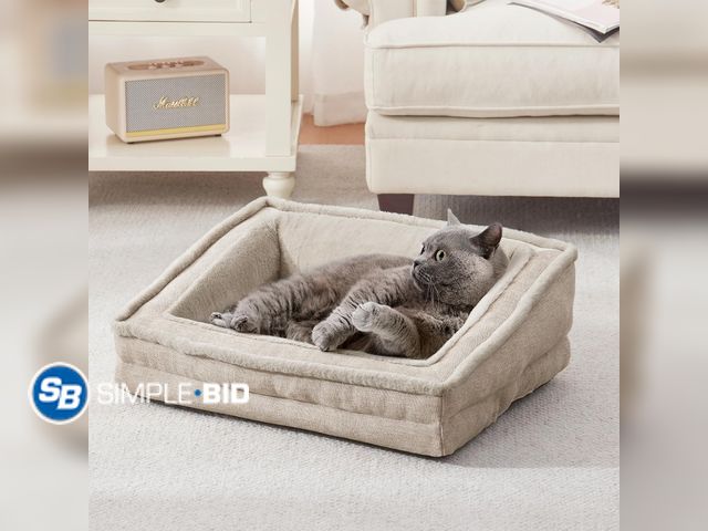 Lot 58-77729 - New Laojin Balhen Cat Couch for Pets, Washable Cat Beds for Indoor Cats, Super Soft Plush Supportive...