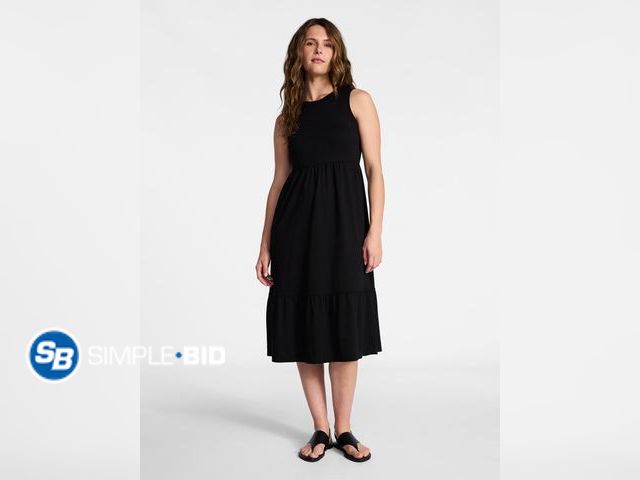Lot 58-72195 - New Time and Tru Women's Cotton Sleeveless Tiered Midi Dress, Size L
