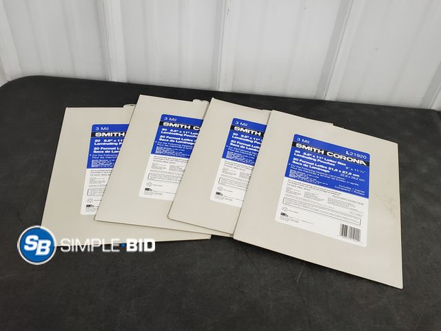 Lot 58-83933 - Lot of (4) Smith Corona Laminating pouches - 8.5" x 11" 3Mil L21920