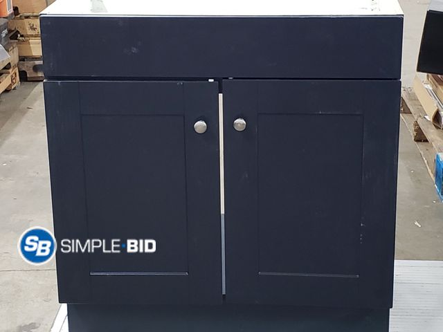 Lot 58-78007 - Project Source 30" Vanity - Deep Blue Finish Base