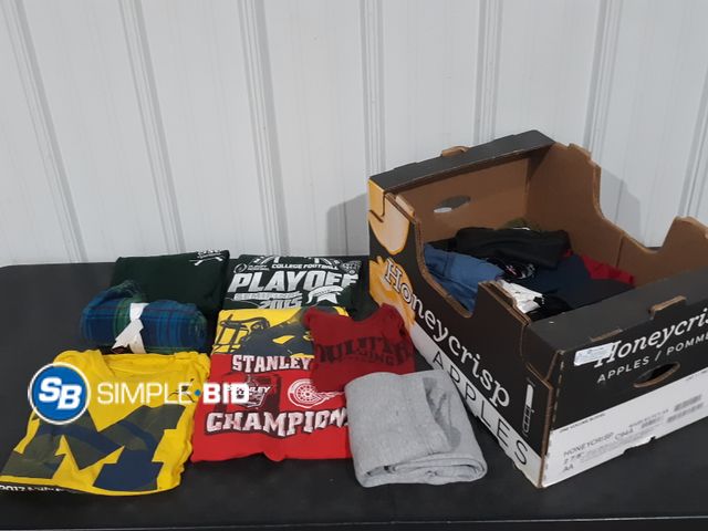 Lot 58-32749 - CLOTHING! Lot of Women, Kids, Men's Clothing various styles and sizes -- mostly unused -- some light...