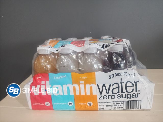 Lot 58-26010 - Vitamin water Zero Sugar - 16 pack - unopened - damaged pacakging 20 fl oz each - unopened