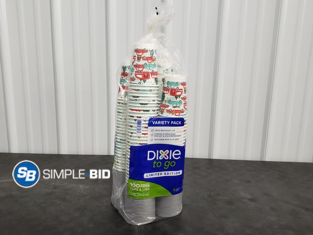 Lot 58-41489 - New DIXIE To Go insulated paper cups and lids - Cute Winter Theme!!