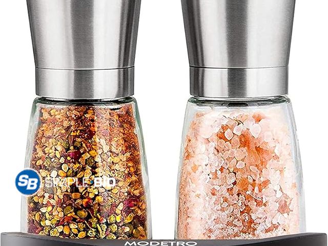 Lot 58-21796 - New Salt and Pepper Shakers Set Adjustable Coarseness Pepper Grinder Mill for Sea Salt Spice Stainle...