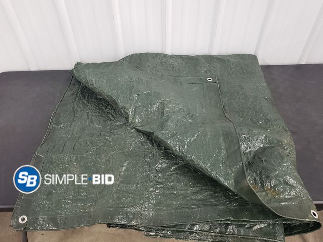 Lot 58-63307 - Green Tarp - 96" x 124" - Used