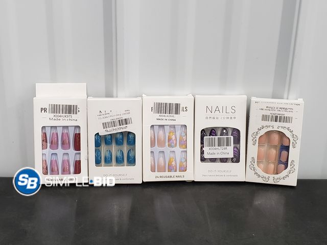 Lot 58-81469 - Lot of (5) New Boxes of Fake Nails - various styles - 24 pieces in each box