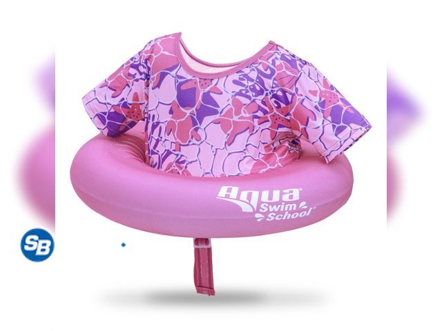 Lot 58-27090 - New SwimSchool Inflatable Tot Trainer Pool Float, Adjustable Strap, Pink Turtle, Ages 2-4