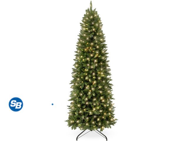 Lot 58-31884 - New Best Choice Products 6ft Prelit Pencil Christmas Tree, Spruce Style Holiday Decor w/ 618 Tips, 2...