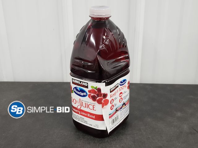 Lot 58-29824 - Kirkland Ocean Spray 100% Juice Cranberry juice Blend 96 fl oz - unopened