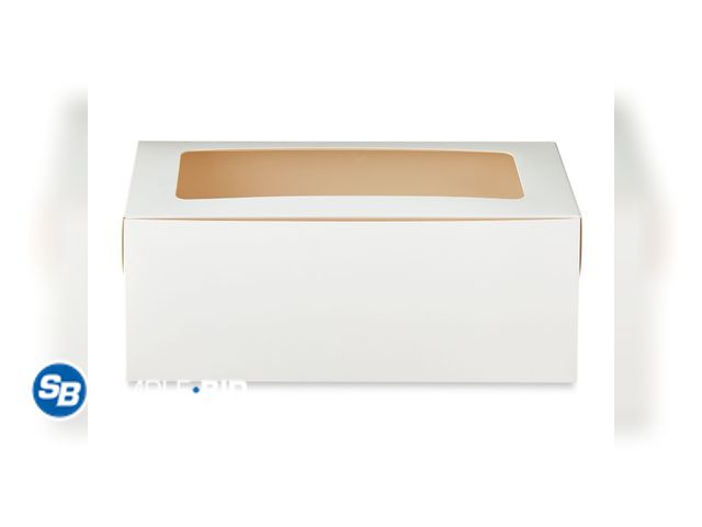 Lot 58-54191 - Lot of (7) New 8" x 3.25" White Treat Boxes with Windows, 3 Count each -- TOTAL of 21